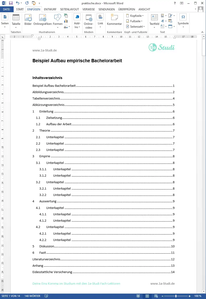 Bachelorarbeit empirische Aufbau